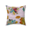 Floral Velvety Soft Pillow — Pink Boho Throw Pillow