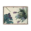 Floral Woven Blanket — Vintage Botanical Throw for Nursery, Living Room & Bedroom