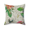 Botanical Velvety Pillow — Floral Accent Square Throw Pillow