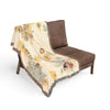 Floral Woven Blanket – Reversible Vintage Ephemera Botanical Throw - Blush