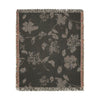 Woven  Blanket Collection — Reversible Black and Cream Floral Pattern