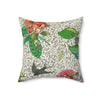 Botanical Velvety Pillow — Floral Accent Square Throw Pillow