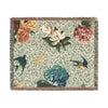 Floral & Birds Woven Blanket – Vintage Garden Throw