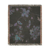 Floral Woven Blanket – Reversible Vintage Ephemera Botanical Throw - Blush