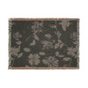 Woven  Blanket Collection — Reversible Black and Cream Floral Pattern