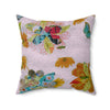 Floral Velvety Soft Pillow — Pink Boho Throw Pillow