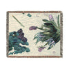 Floral Woven Blanket — Vintage Botanical Throw for Nursery, Living Room & Bedroom