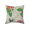 Botanical Velvety Pillow — Floral Accent Square Throw Pillow