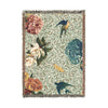 Floral & Birds Woven Blanket – Vintage Garden Throw