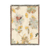 Floral Woven Blanket – Reversible Vintage Botanical Throw Blush