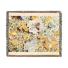 Floral Woven Blanket — Reversible Vintage Botanical Throw Gold