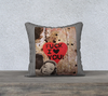 Velvet or Cotton-Canvas Pillowcase -"F I Love You" 18 x 18 or 22 x 22