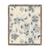 Woven  Blanket Collection — Reversible Black and Cream Floral Pattern