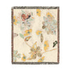 Floral Woven Blanket – Reversible Vintage Ephemera Botanical Throw - Blush