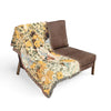 Floral Woven Blanket — Reversible Vintage Botanical Throw Gold