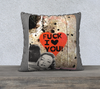 Velvet or Cotton-Canvas Pillowcase Collection "F I Love You" 18 x 18 or 22 x 22
