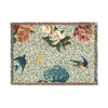 Floral & Birds Woven Blanket – Vintage Garden Throw