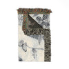 Woven  Blanket Collection — Reversible Black and Cream Floral Pattern