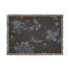 Floral Woven Blanket – Reversible Vintage Ephemera Botanical Throw - Blush