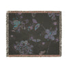 Floral Woven Blanket – Reversible Vintage Ephemera Botanical Throw - Blush