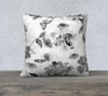 Velvet Pillowcase Collection - Black and White Botanical 18 x 18 or 22 x 22