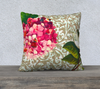 Velvet Pillowcase Collection - Botanicals Kissed With Graffiti Hydrangia- 18 x 18 & 22 x 22
