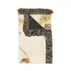 Floral Woven Blanket – Reversible Vintage Ephemera Botanical Throw - Blush