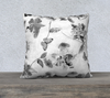 Velvet or Cotton-Canvas Pillowcase Collection - "Ephemera B&W" 18 x 18 & 22 x 22