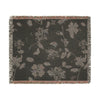 Woven  Blanket Collection — Reversible Black and Cream Floral Pattern
