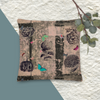 "Botanical Etchings Black" throw pillow 18 x 18