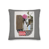 Linen Feel "Fragile Handle With Care" Throw Pillow With Insert 18 x 18