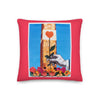 Linen-Poly Throw Pillow With Insert - 'Grow Love"  18 x 18