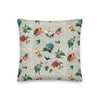 Linen Collection "Graffiti Kissed Botanicals" throw pillow with insert 18 x 18