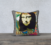 Velvet or Cotton-Canvas Pillowcase -"Mona Go Round" 18 x 18 or 22 x 22