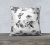 Velvet Pillowcase Collection - Black and White Botanical 18 x 18 or 22 x 22