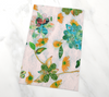 Tea Towel Collection Organic Cotton Hemp - Blush Mixed Media Botanical