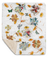 Plush Minky Sherpa Collection Botanical blanket 50 x 60 - Artist made "Ephemera"