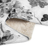Plush Minky Sherpa Collection Black & White Floral Throw Blanket 50 x 60