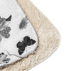 Plush Minky Sherpa Collection Black & White Floral Throw Blanket 50 x 60