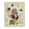 Fleece Collection Soft Lightweight Throw Blanket with pattern background - "Flower Girl'